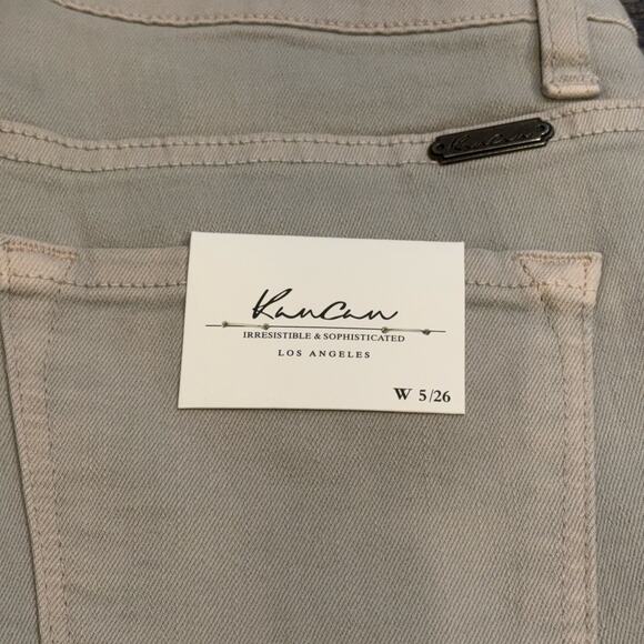 KanCan Jeans Womens 5 26 Beige Distressed Skinny Knee Rip‎ Stretch KC7210LG NWT - Picture 11 of 16